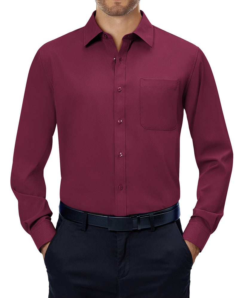 Alimens & Gentle Men's Dress Shirt Stretch Long Sleeve Button Up Shirt For Business