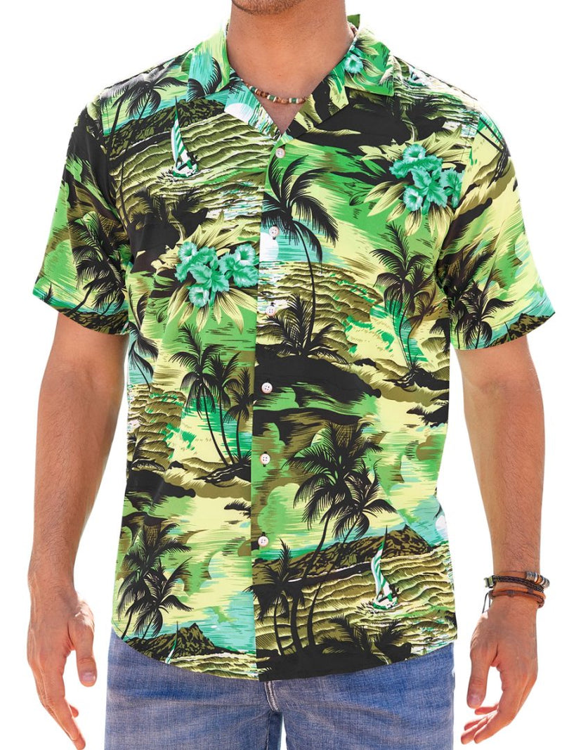 Regular Fit Short Sleeve Casual Hawaiian Shirt Printed Shirt