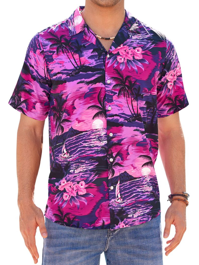 Regular Fit Short Sleeve Casual Hawaiian Shirt Printed Shirt
