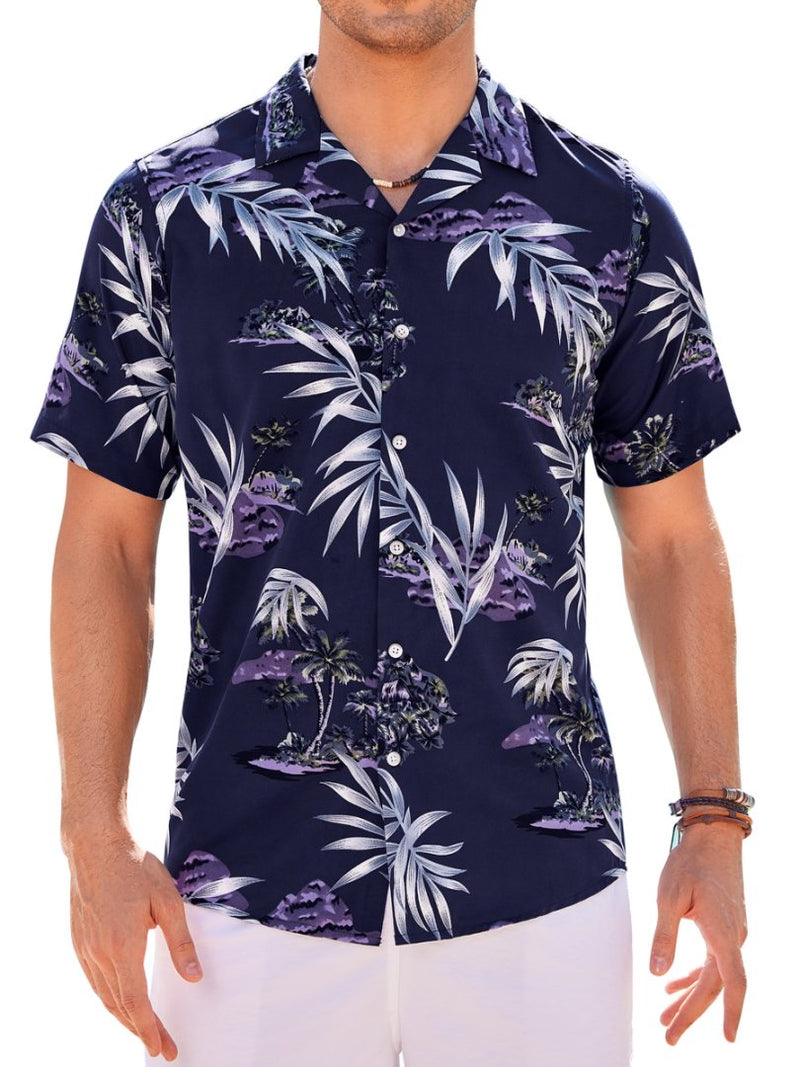 Regular Fit Short Sleeve Casual Hawaiian Shirt Printed Shirt