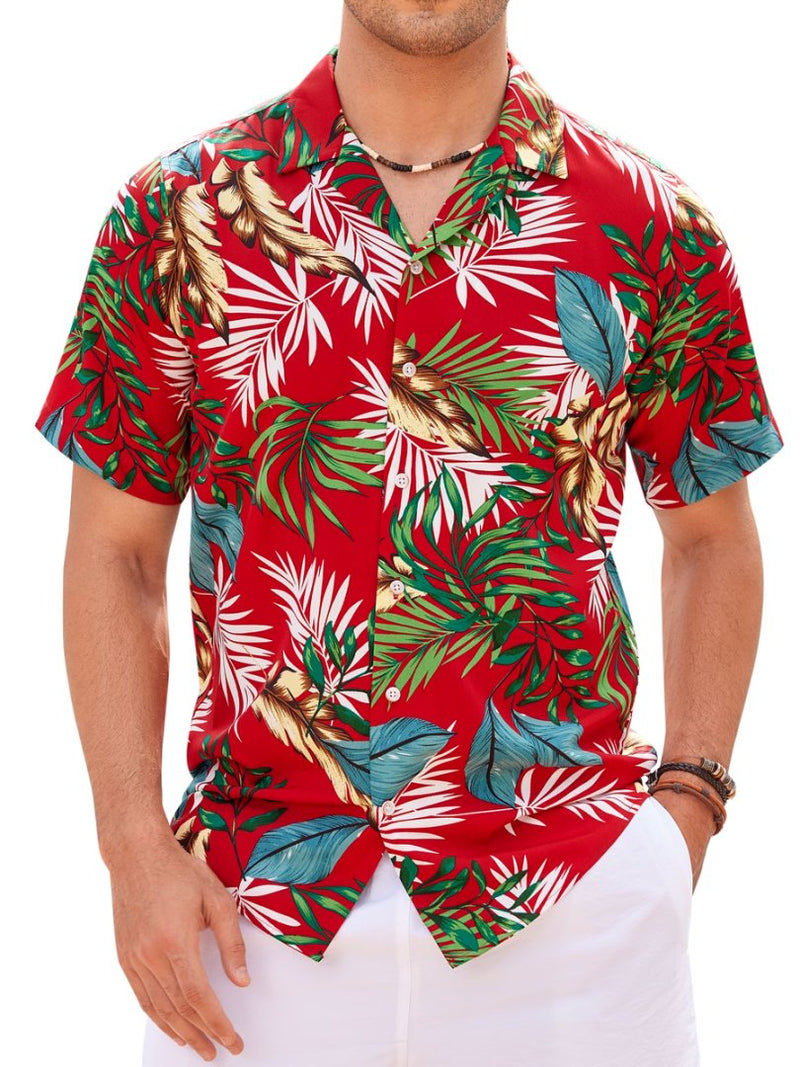 Regular Fit Short Sleeve Casual Hawaiian Shirt Printed Shirt