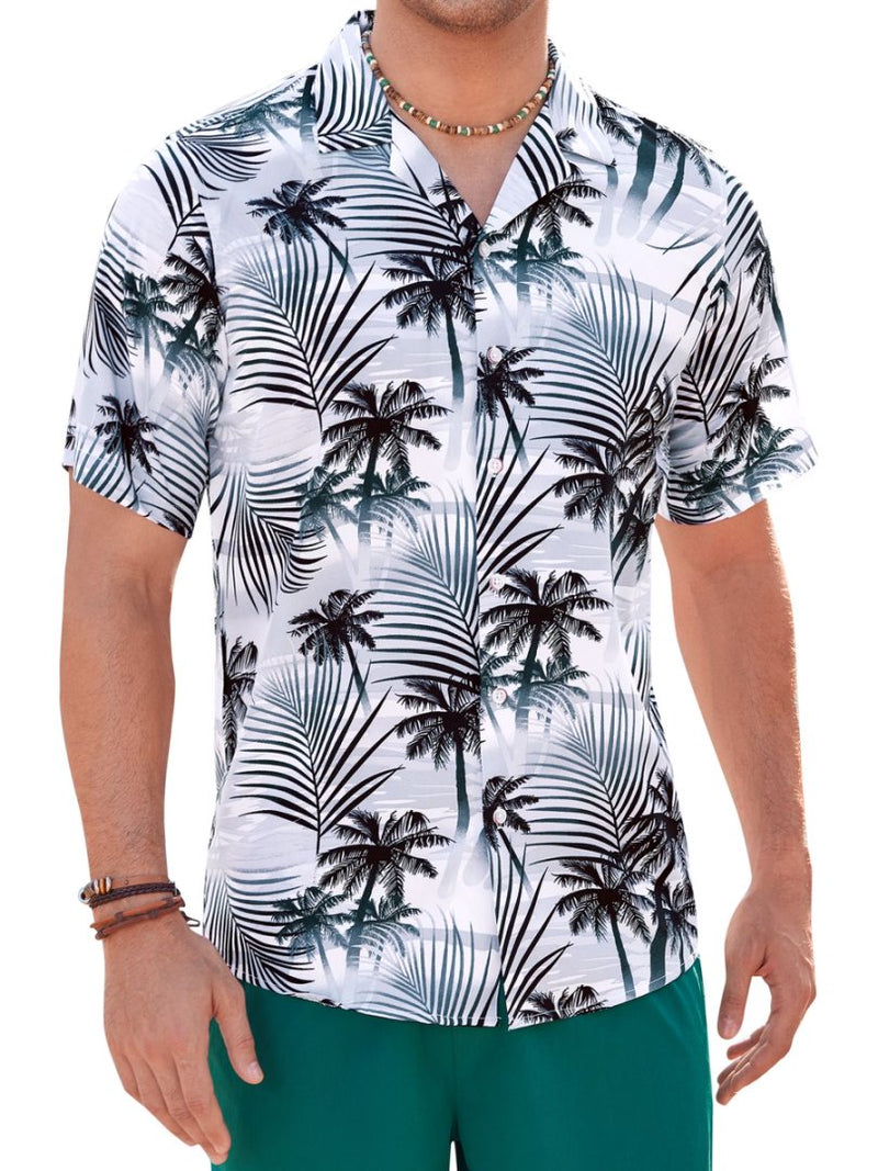 Regular Fit Short Sleeve Casual Hawaiian Shirt Printed Shirt