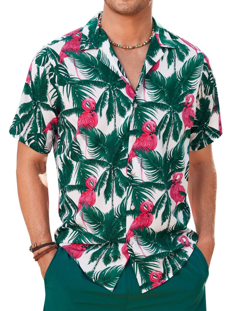 Regular Fit Short Sleeve Casual Hawaiian Shirt Printed Shirt