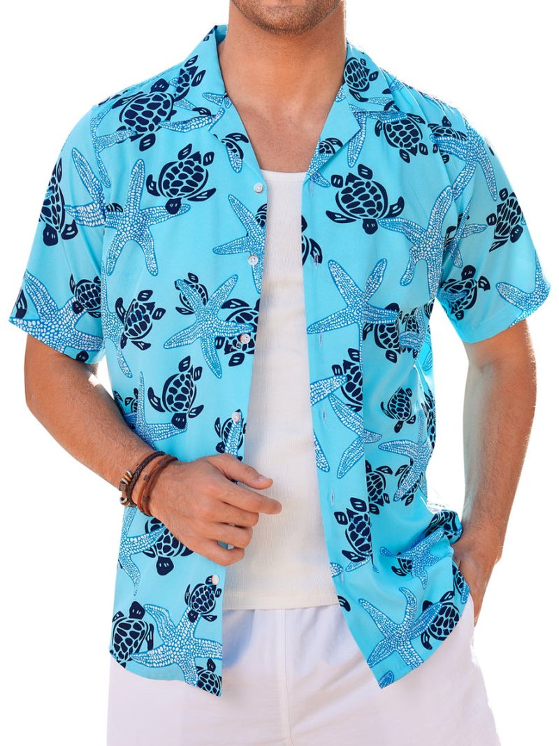 Regular Fit Short Sleeve Casual Hawaiian Shirt Printed Shirt