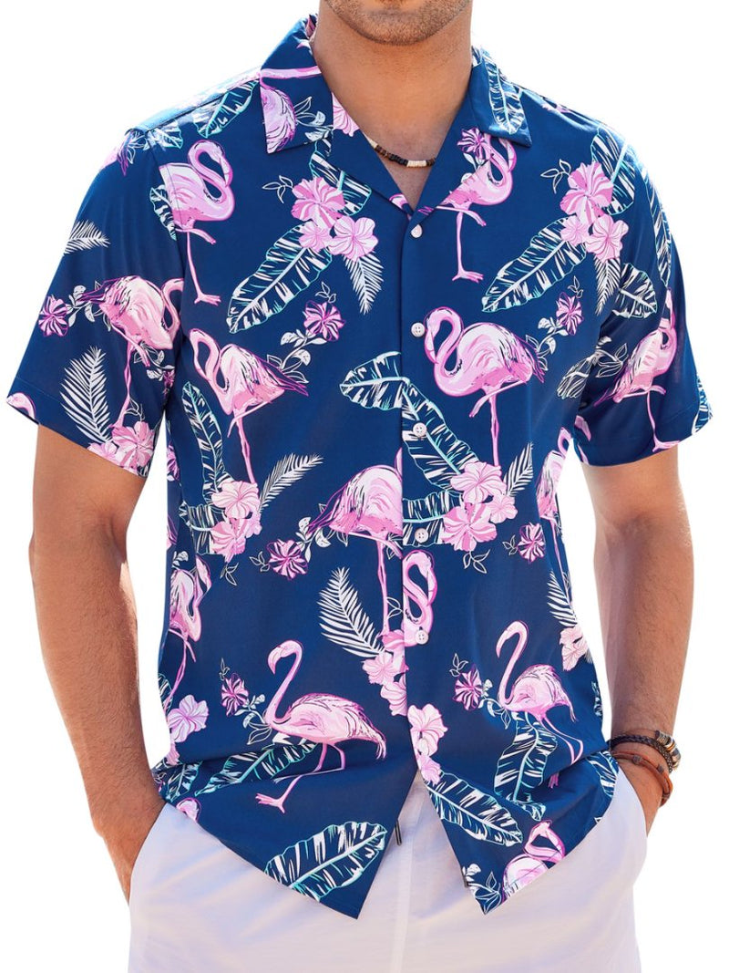 Regular Fit Short Sleeve Casual Hawaiian Shirt Printed Shirt