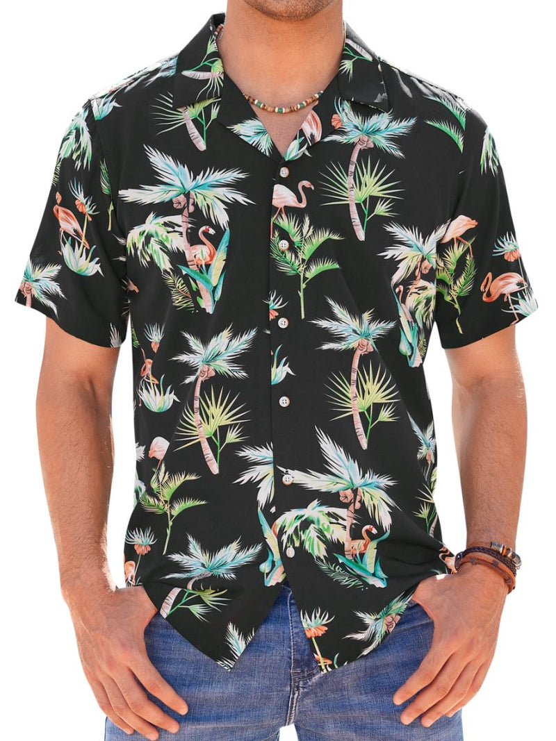 Regular Fit Short Sleeve Casual Hawaiian Shirt Printed Shirt
