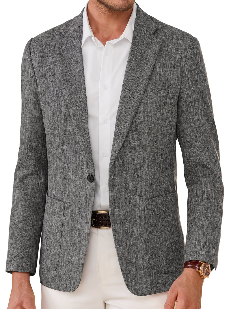 Alimens & Gentle Men's Casual Blazer One Button Business Suit Jacket For Men Regular Fit Sport Coats