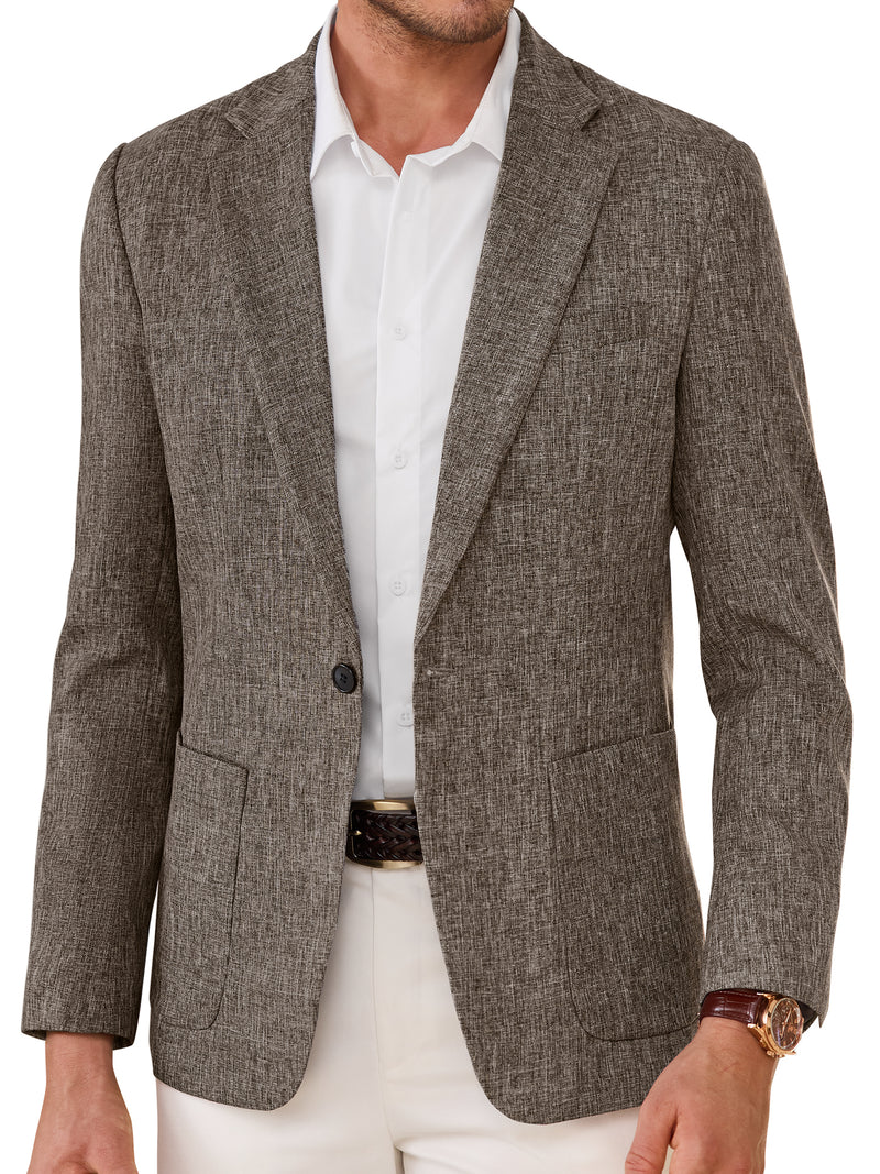 Alimens & Gentle Men's Casual Blazer One Button Business Suit Jacket For Men Regular Fit Sport Coats