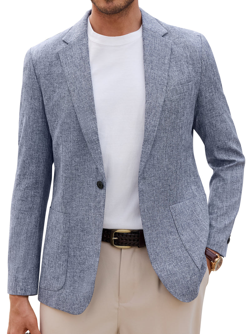 Alimens & Gentle Men's Casual Blazer One Button Business Suit Jacket For Men Regular Fit Sport Coats