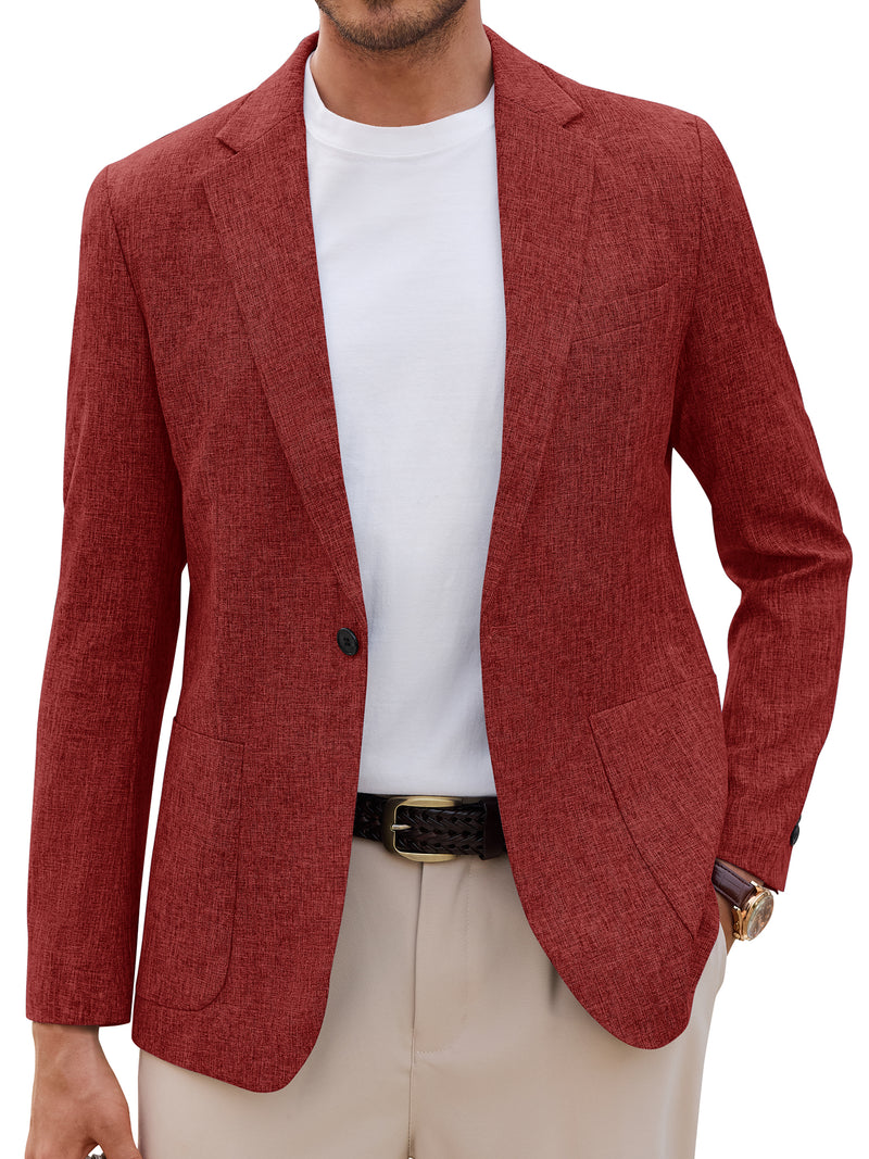 Alimens & Gentle Men's Casual Blazer One Button Business Suit Jacket For Men Regular Fit Sport Coats