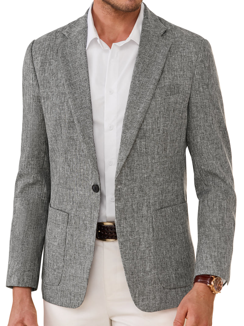 Alimens & Gentle Men's Casual Blazer One Button Business Suit Jacket For Men Regular Fit Sport Coats