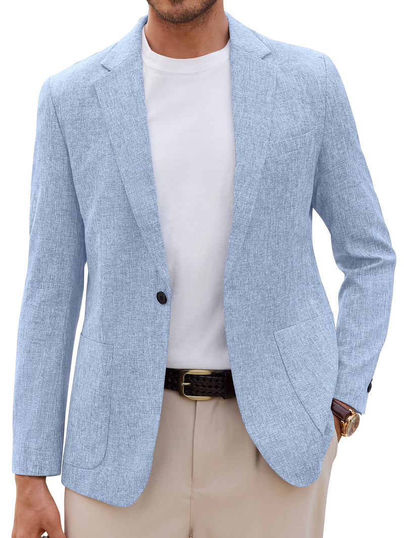 Alimens & Gentle Men's Casual Blazer One Button Business Suit Jacket For Men Regular Fit Sport Coats
