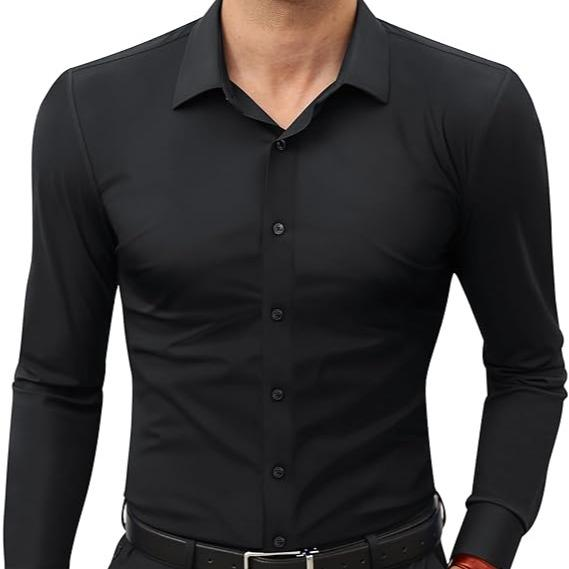 Alimens&Gentle Dress Shirts 16-Way Stretch Slim Fit Long Sleeve Button Down Shirts Wrinkle Free Traveler Shirts