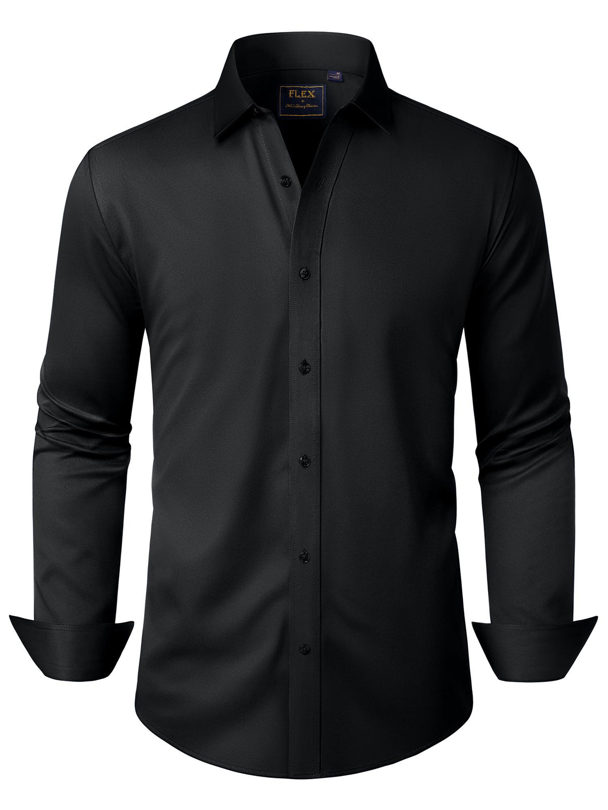 Alimens & Gentle Mens Solid Long Sleeve Dress Shirts Stretch Cotton Business Shirt