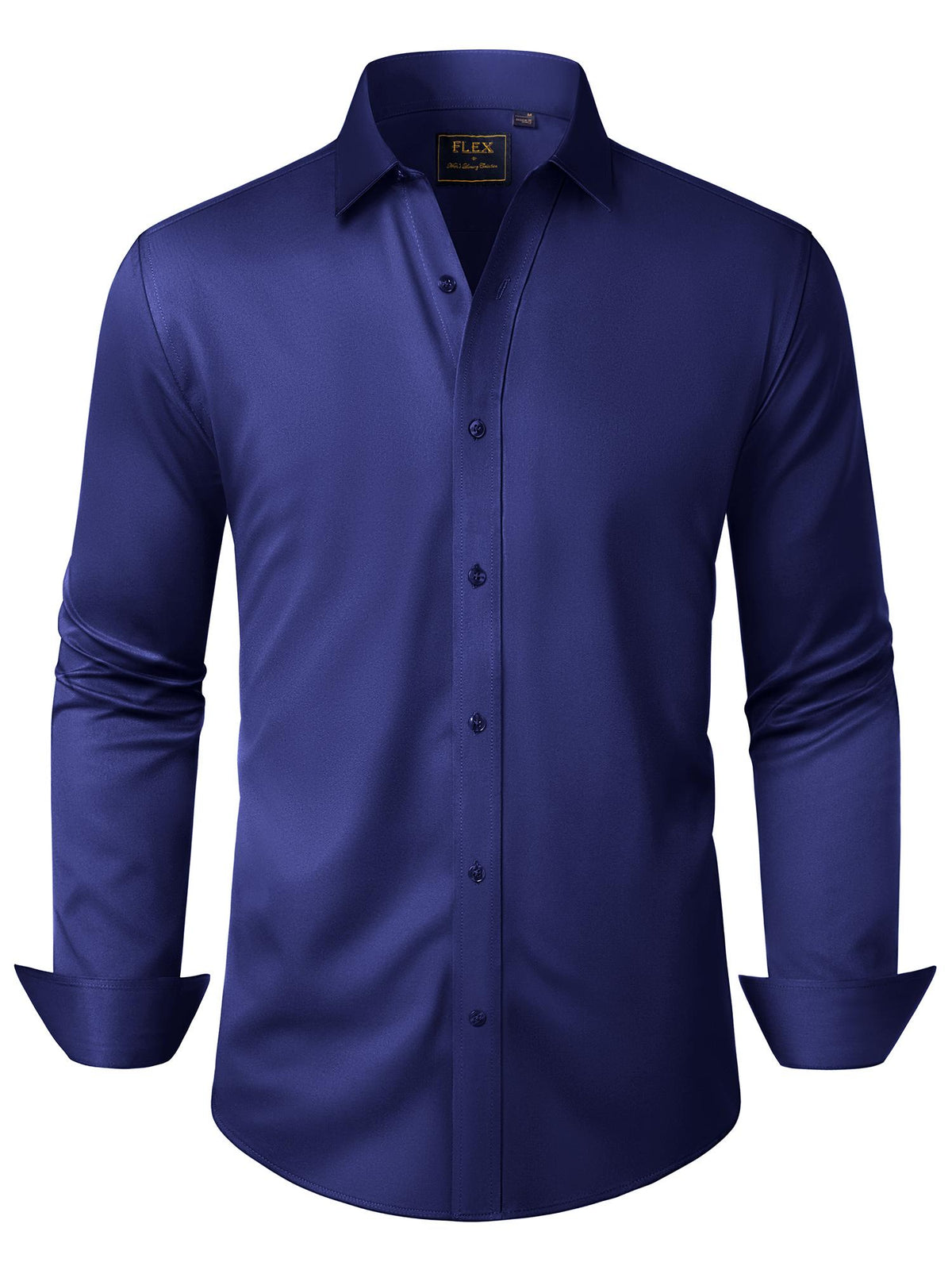 Alimens & Gentle Mens Solid Long Sleeve Dress Shirts Stretch Cotton Business Shirt