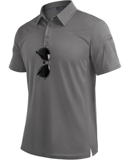 Mens Polo Shirt Short Sleeve Tactical Dry Fit Golf Shirts