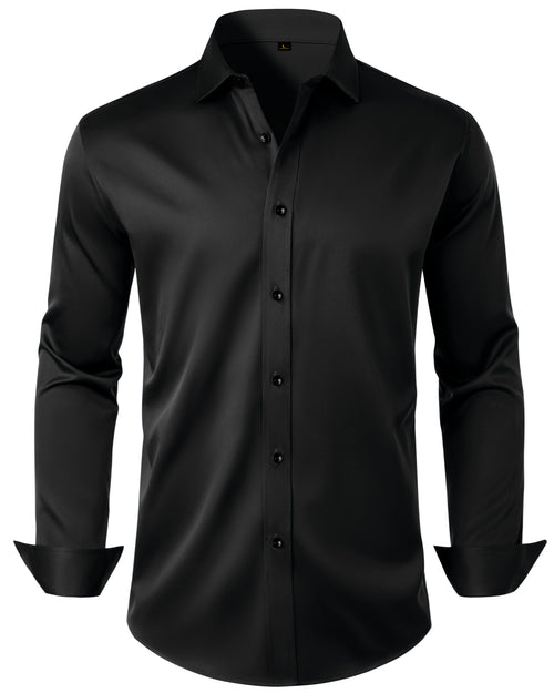 Mens Anti Odor Dress Shirts Long Sleeve Wrinkle Free Stretch Shirt