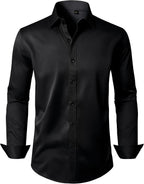 Mens Dress Shirt Long Sleeve Wrinkle Free Stretch Button Down Shirts
