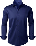 Mens Dress Shirt Long Sleeve Wrinkle Free Stretch Button Down Shirts