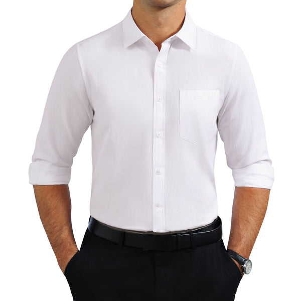 Alimens & Gentle Button Up Shirt Mens Oxford Shirt White Cotton Dress Shirt For Men Office