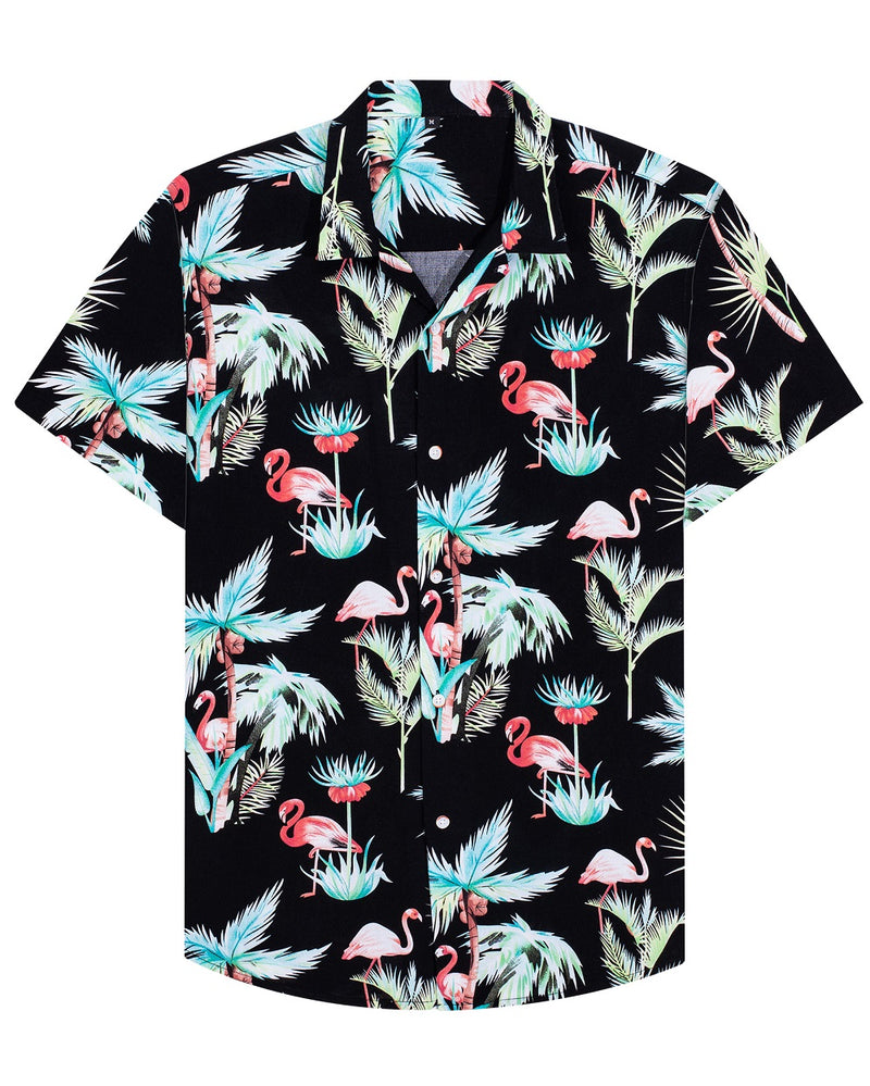 Regular Fit Short Sleeve Casual Hawaiian Shirt Printed Shirt
