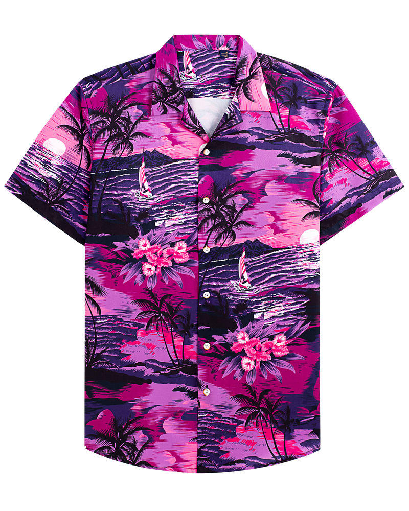 Regular Fit Short Sleeve Casual Hawaiian Shirt Printed Shirt