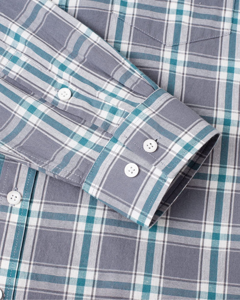 Alimens Men's Plaid Button Down Shirts Cotton Long Sleeve Dress Shirts Regular Fit Gingham Shirts