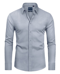 Men's Slim Fit Button Down Shirts Long Sleeve Stretch Wrinkle-Free Shirt Stain Sheild