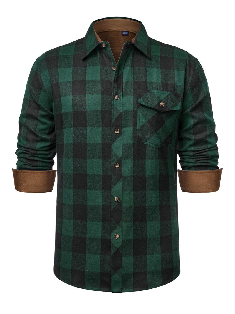 Alimens & Gentle Mens Plaid Button Down Shirt Casual Long Sleeve Flannel Shirts Relaxed Fit Cloth For Fall