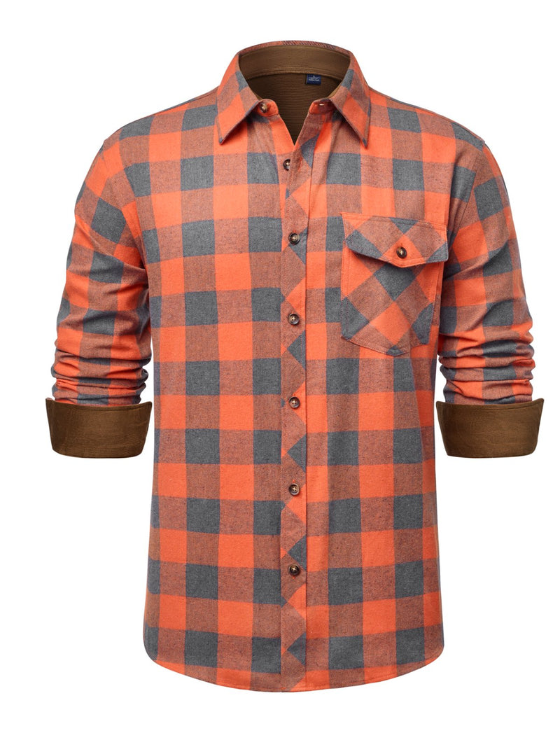 Alimens & Gentle Mens Plaid Button Down Shirt Casual Long Sleeve Flannel Shirts Relaxed Fit Cloth For Fall