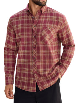 Alimens & Gentle Mens Flannel Shirts Casual Button Down Long Sleeve Plaid Shirts With Pocket Regular Fit Cloth For Winter