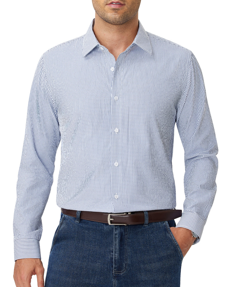 Alimens & Gentle Men's Plaid Button Down Dress Shirt Long Sleeve