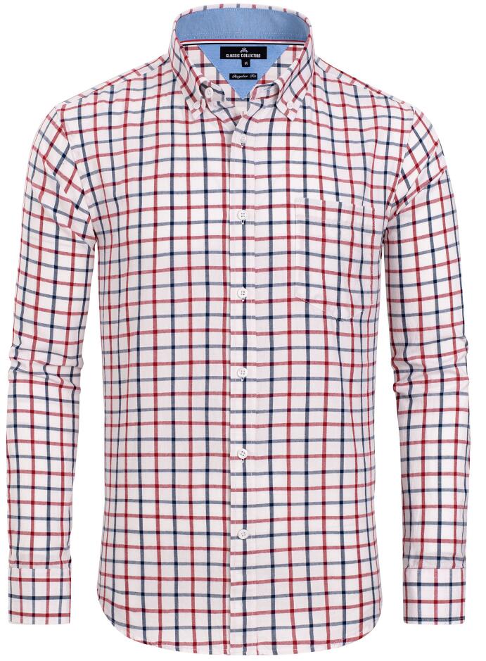 Alimens Men's Plaid Button Down Shirts Cotton Long Sleeve Dress Shirts Regular Fit Gingham Shirts