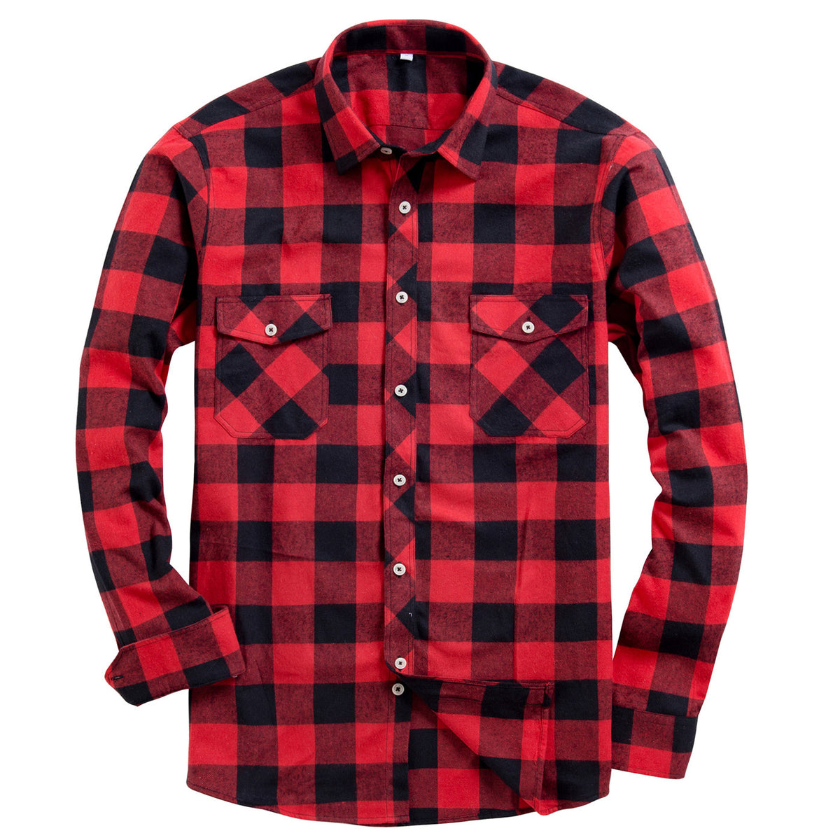 Men's Button Down Regular Fit Long Sleeve Plaid Flannel Casual Shirts ...